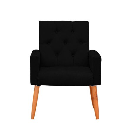 Poltrona Para Sala Reforçada Confortável íris Suede Cor Preto